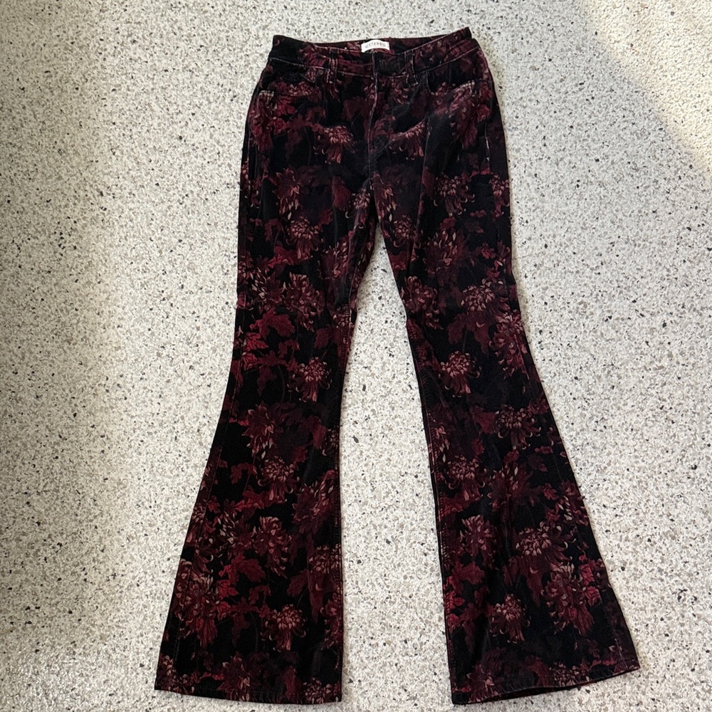 Shyanne Burgundy Floral Flare Pants